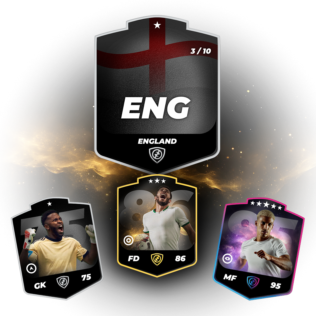 England country card with player cards — Football Frenzie collectibles